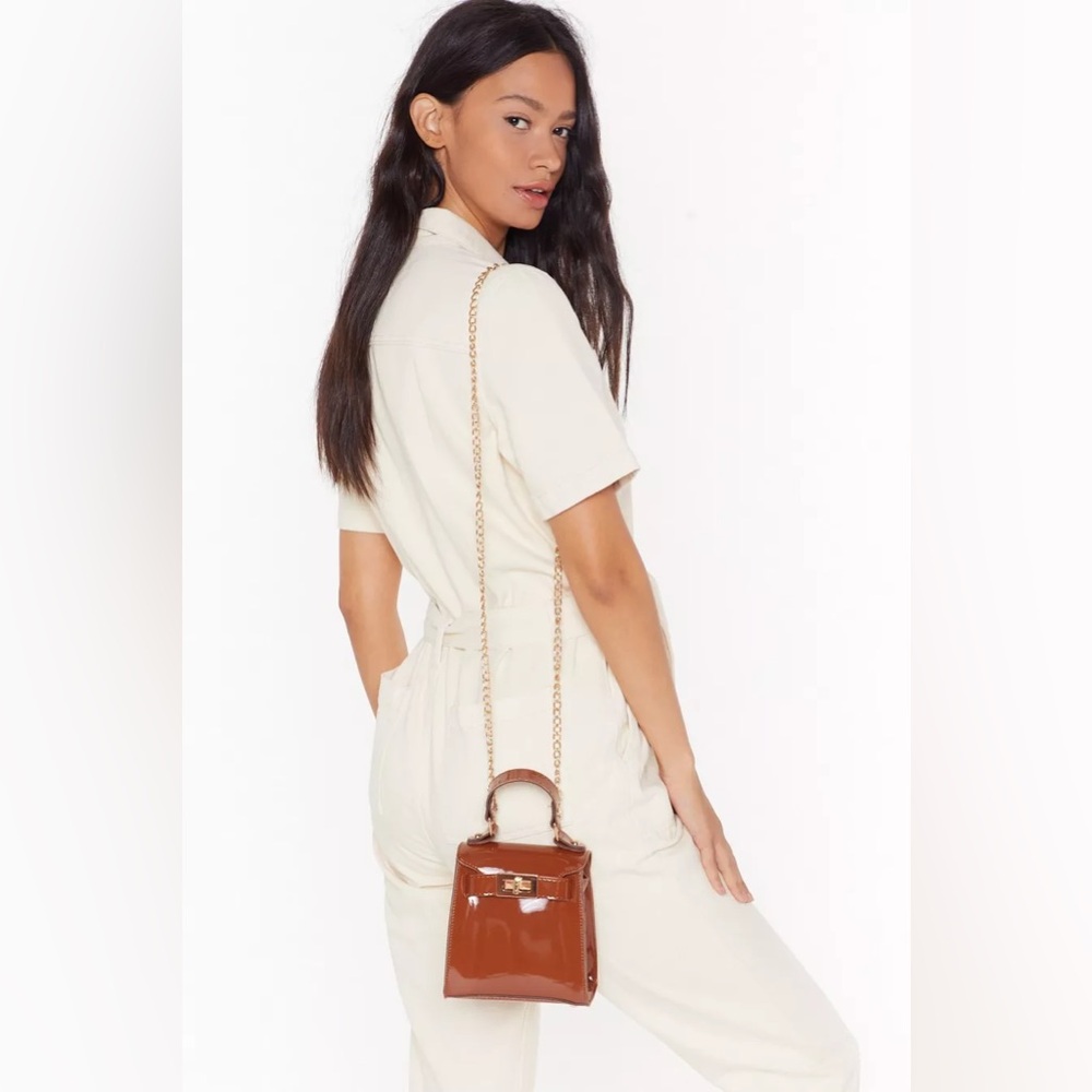 Nasty Gal WANT Patently Clear Mini Crossbody Bag